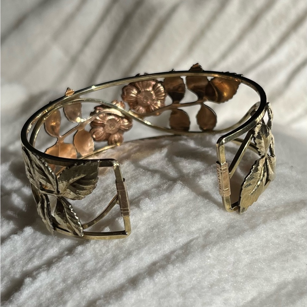 Krementz Vintage bracelet in 14kt gold overlay & rose goldtone. - Picture 8 of 13